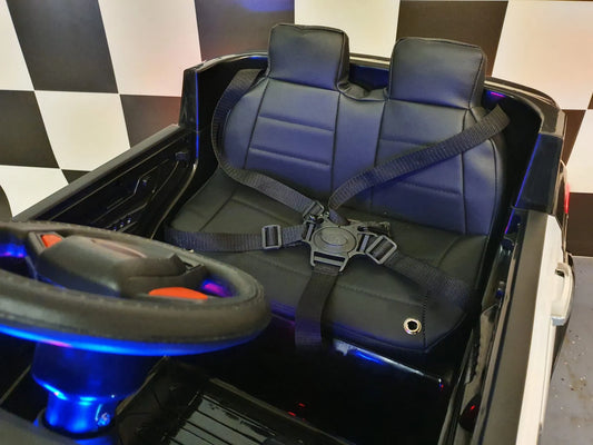 Elektrische Politie Jeep 12V voor Kinderen – met Afstandsbediening, Rubberbanden & Lederen Zitting