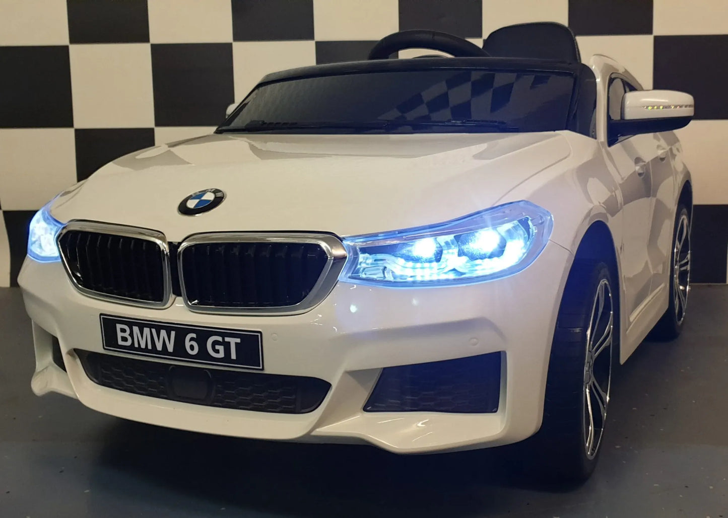 Elektrische Kinderauto BMW GT 12 volt wit – Luxe 1-persoons auto met afstandsbediening