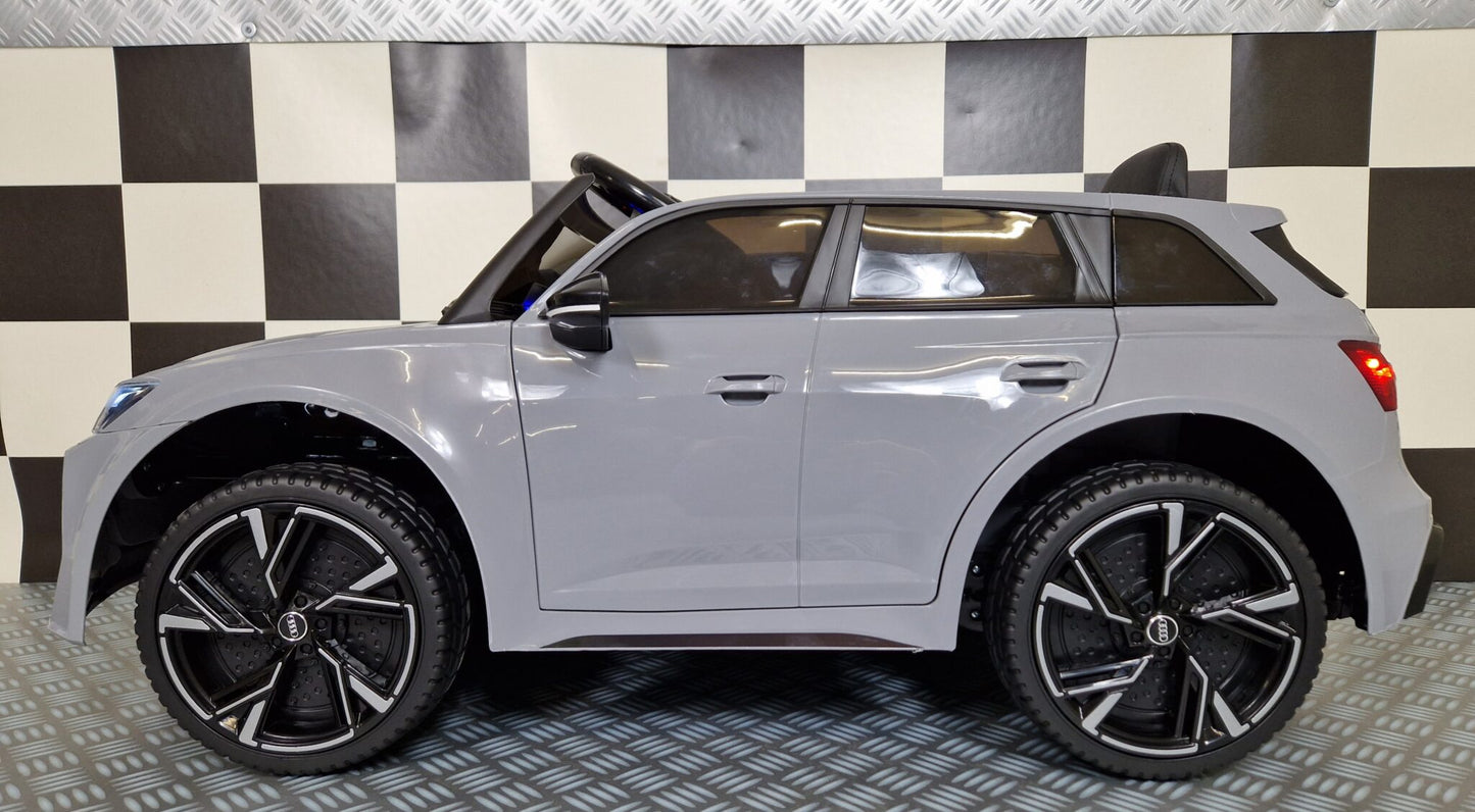 Audi RS6 12v Nardo grijs Kinderauto – Luxe in Miniatuur, Rijplezier in Groot Formaat