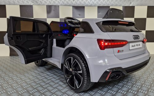 Audi RS6 12v Nardo grijs Kinderauto – Luxe in Miniatuur, Rijplezier in Groot Formaat