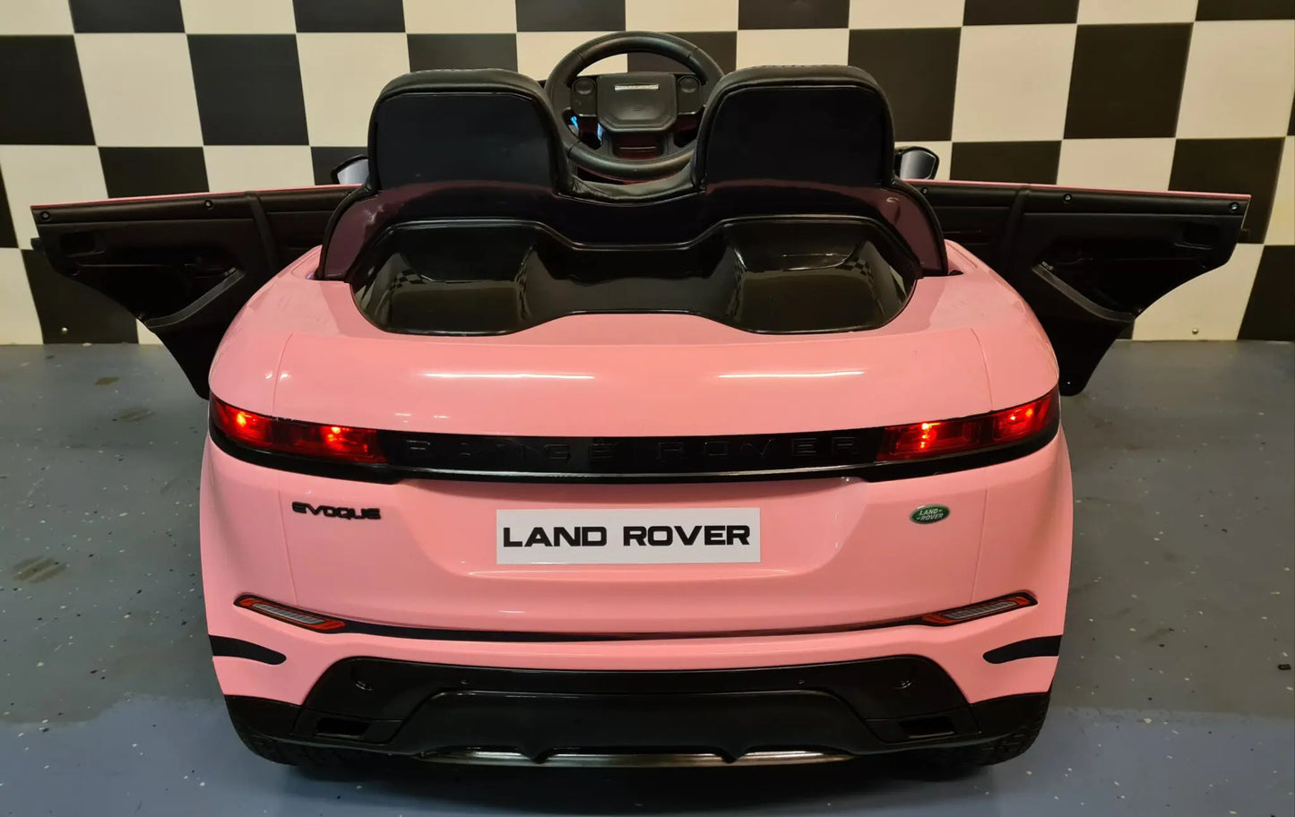 🌸 Kinderauto Range Rover Evoque 12V 4×4 Roze – Luxe, Stijl & Rijplezier in één!