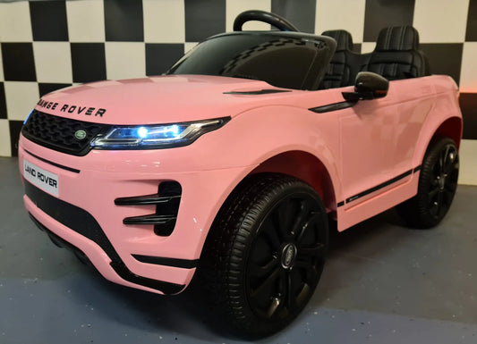 🌸 Kinderauto Range Rover Evoque 12V 4×4 Roze – Luxe, Stijl & Rijplezier in één!